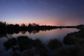 Evening twilight startrail landscape (1D083394)