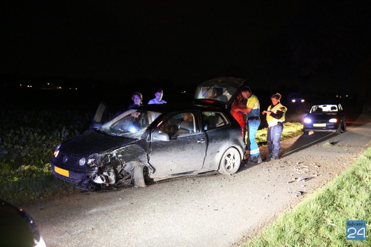 auto tegen boom Plattepeeldijk