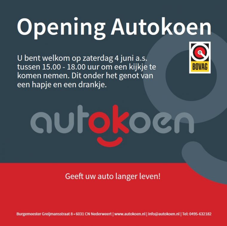 Opening autokoen flyer