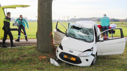 Auto-botst-tegen-boom-na-uitwijken-voor-tegenligger-4