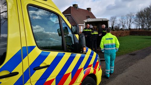 Auto-rijdt-achter-op-ruiter-te-paard