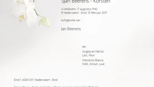 Rouwadvertentie-Sjan-Beerens-Korsten-Nederweert-Eind