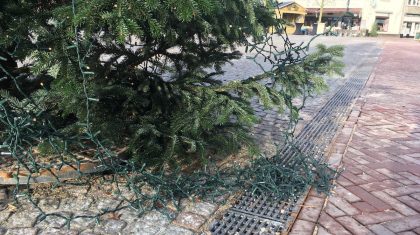 Vernielde-kerstboom-Markt-Weert